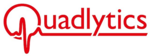 Red logo with "Quadlytics” written in bold. The 'Q' resembles a red heart rate pulse, conveying a sense of precision and analysis.