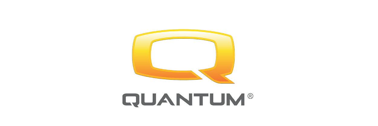 Bright yellow "Q" logo with a modern design on a black background, above the word "QUANTUM" in bold gray letters, conveying innovation and energy.